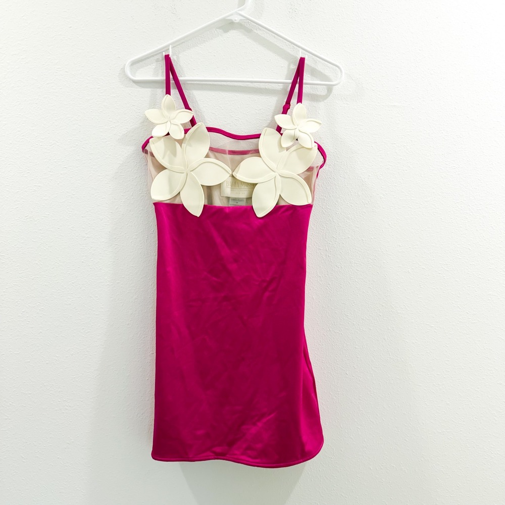 NWT Anthropologie Bahia Maria Plumeria Pink Mini Dress Avant Garde Maximalist M - Picture 4 of 7